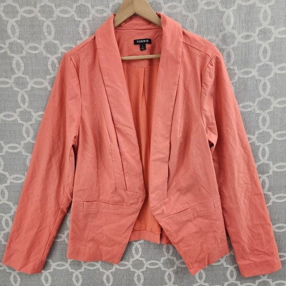 Torrid Open Front Orange Stretched Women's Blazer 1X - Picture 1 of 9